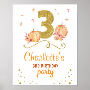 Bem-vindo Aniversário de 3º Festa Poster Pumpkin T