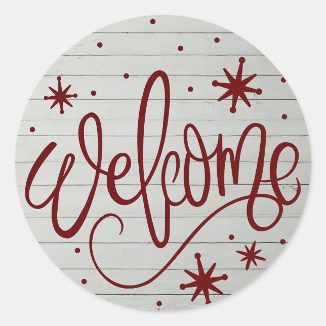 Bem-vindo ao adesivo redondo de férias (Frente)