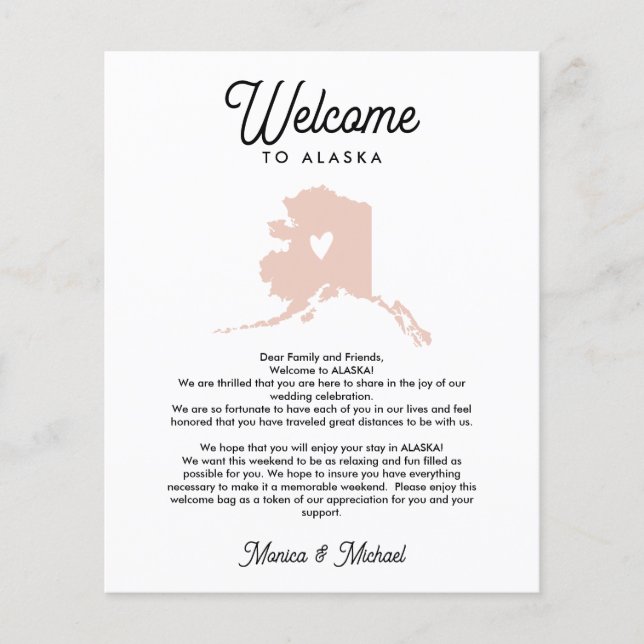 Bem-vindo ao ALASKA | Letra e Itinerário QUALQUER  (Frente)