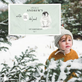 Bem-vindo ao Aniversário de 1º Ano no Inverno Mági