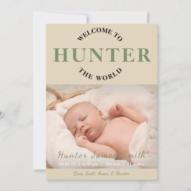 Bem-vindo ao anúncio mundial de nascimento de foto (Frente)