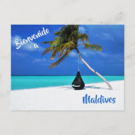 Bem-vindo ao cartão postal de praia das Maldivas