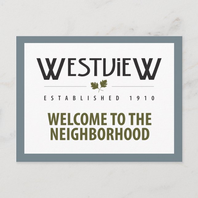 Bem-vindo ao Cartão Postal de Vizinhança (Frente)