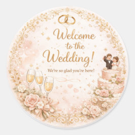Bem-vindo ao Casamento – Adesivo Floral Elegante