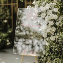 Bem-vindo ao Casamento com Cumeeira Floral Rosa Em