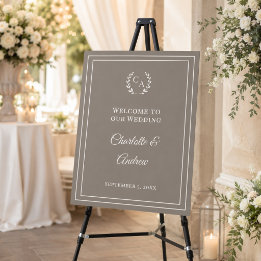 Bem-vindo ao casamento elegante com monograma em m