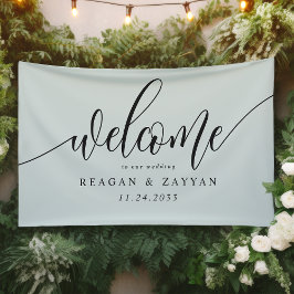 Bem-vindo ao Casamento Simples Calligraphy Pastel 