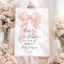 Bem-vindo ao Chá de Bebê da Menina com Laço Rosa B