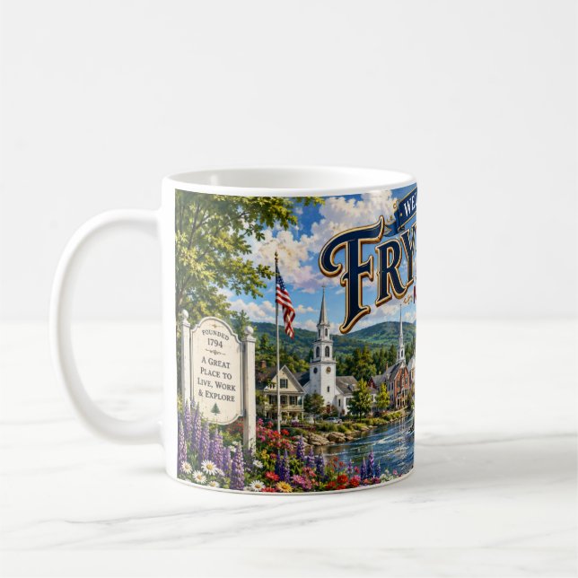 Bem-vindo ao Fryeburg Maine Caneca de Café (Esquerda)