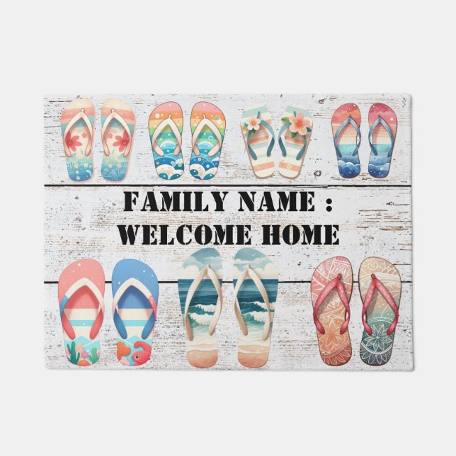 Bem-vindo ao lar fora do tapete de porta frontal (Frente)