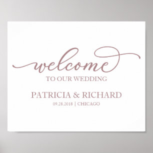 Bem-Vindo Ao Nosso Poster De Script Rosa Dourado C