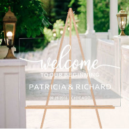 Bem-vindo ao nosso sinal de boas-vindas de casamen