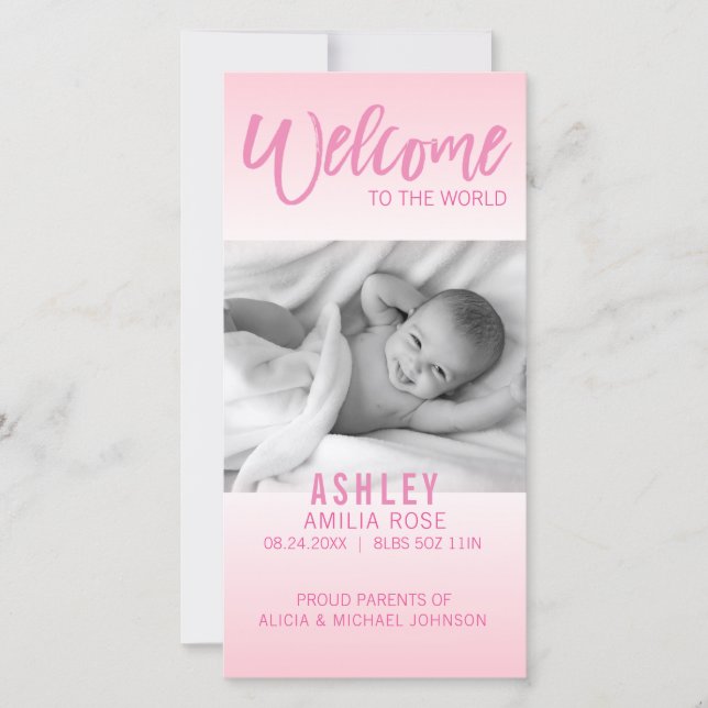 Bem-vindo ao Novo Anúncio Mundial do Bebê | FOTO (Frente)