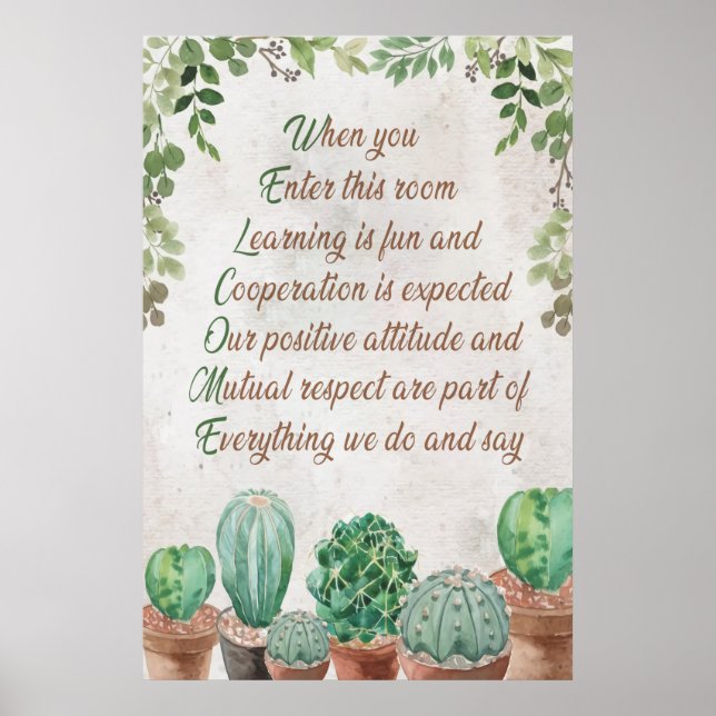 Bem-Vindo Ao Poster Da Sala De Aula (Frente)