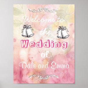 Bem-vindo ao Poster de Casamento de (Adicionar Nom
