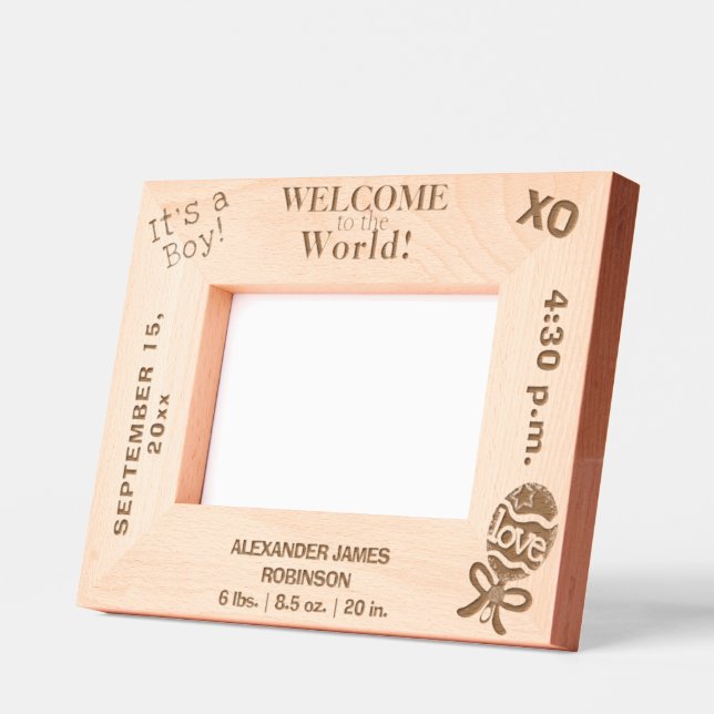 Bem-vindo ao World Baby Boy 6 x 4, 7 x 5 Foto (Left)