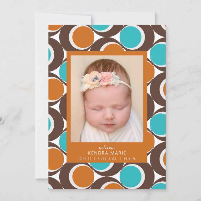 BEM-VINDO BABY | Anúncio de nascimento de Abstrato (Frente)