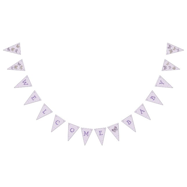 Bem-vindo Bebê Roxo Dourado Bandeira (Todos)