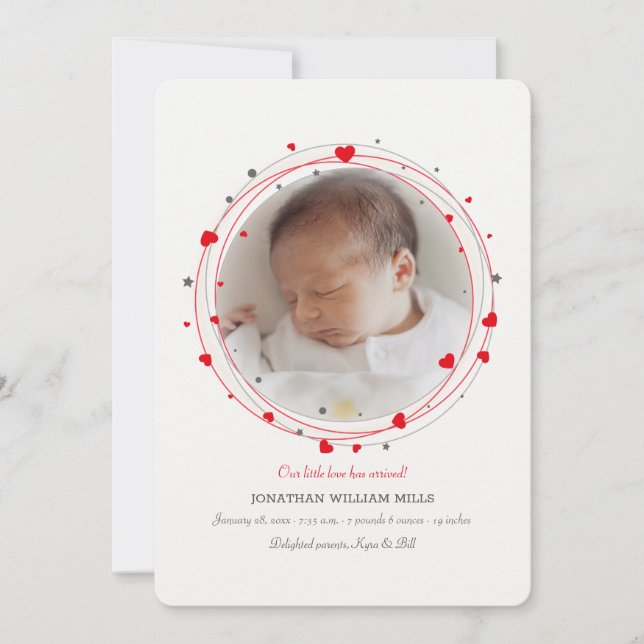 Bem-Vindo Com O Anúncio De Nascimento Da Foto Com  (Frente)