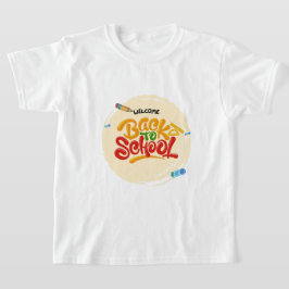 Bem-vindo de volta à camisa Colorida 3D Font Tee
