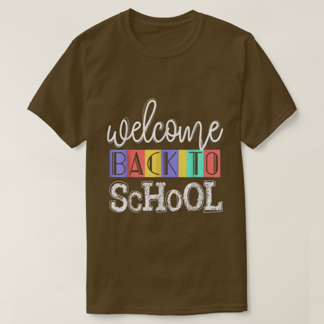 Bem-vindo de volta à camisa de escola Primeiro dia (Frente do Design)
