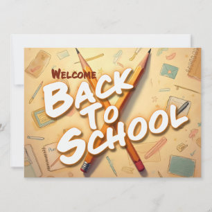 Bem-vindo de volta à escola - Design de Arte Lápis
