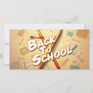 Bem-vindo de volta à escola - Design de Arte Lápis