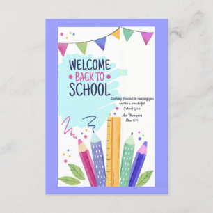 Bem-vindo de volta ao Cartão de Escola