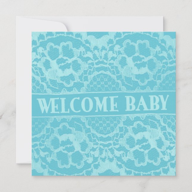 Bem-vindo e Lace Novo Anúncio de Bebê (Frente)