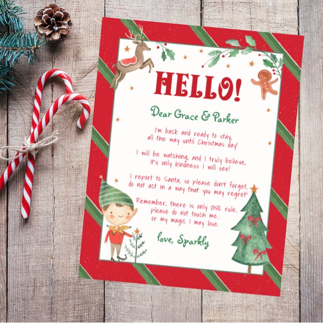 Bem-Vindo, Elf Olá, Natal Personalizado (hello from your Christmas elf, customize and personalize christmas elf letter, welcome your elf)