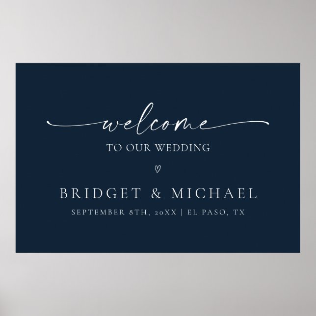 Bem-Vindo Minimalista Ao Nosso Poster De Casamento (Frente)