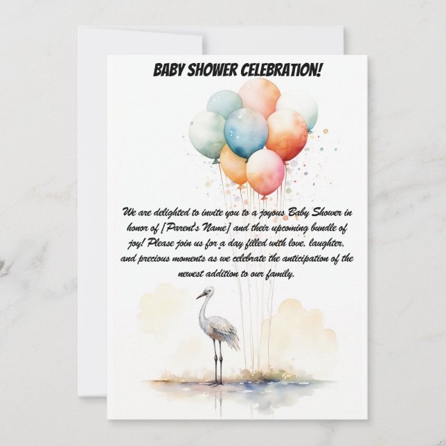 Bem-vindo, Pequeno Milagre! - Convite de Chá de fr (Frente)