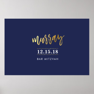 BEM-VINDO POSTER de EVENTO - Faux gold name marinh