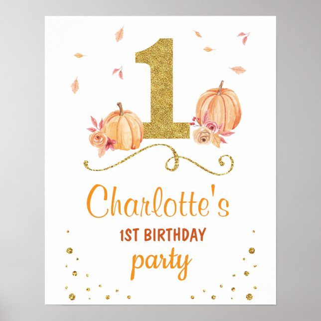 Bem-vindo Poster de Festa de aniversário Pumpkin 1 (Frente)