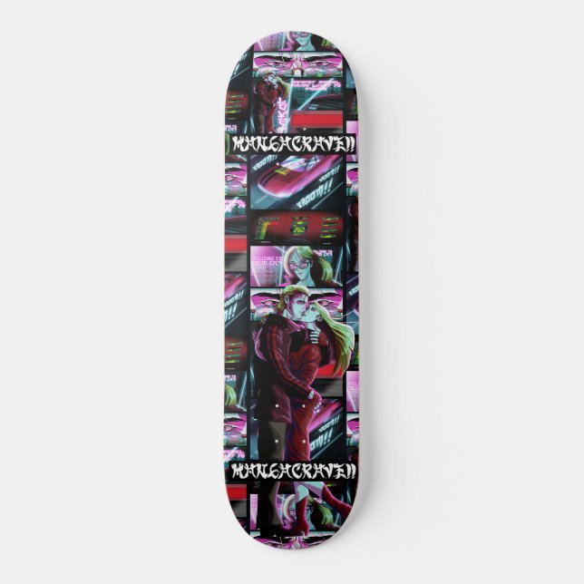Bem-vindoAoNeonCity_redTeam azulejo_ skateboard (Frente)