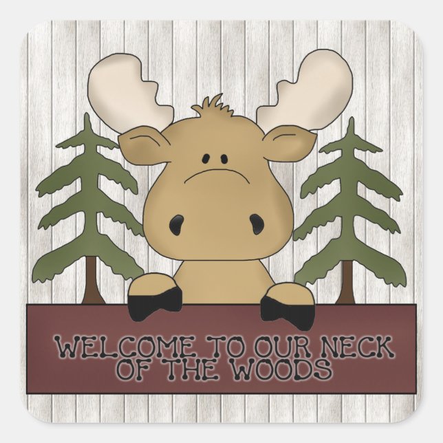 Bem-vindos ao nosso pescoço do adesivo da floresta (Frente)