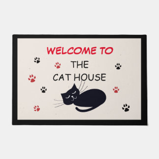 Bem-vindos ao tapete da porta do gato