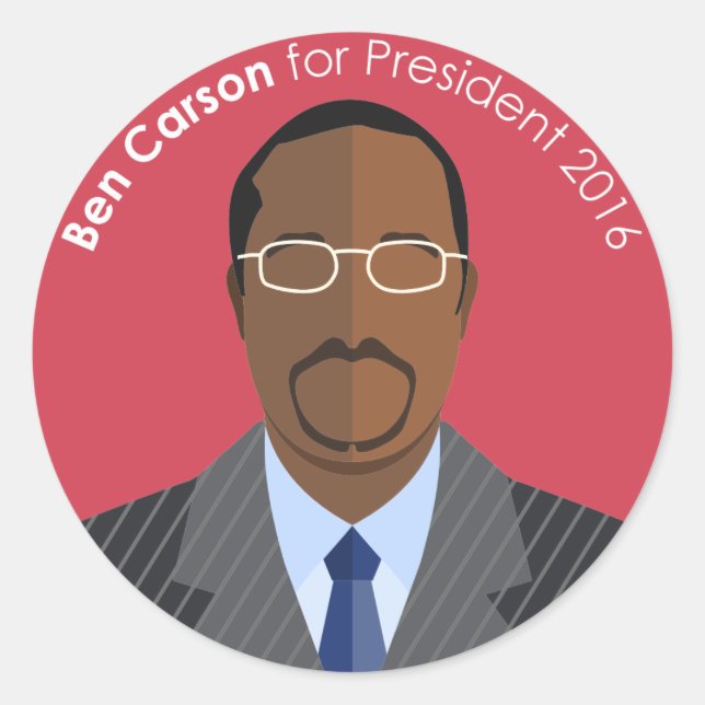 Ben Carson 2016 para autocolante personalizado do  (Frente)
