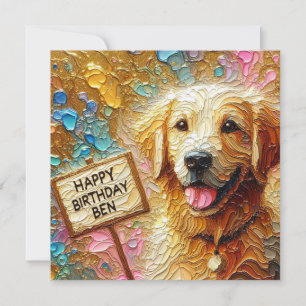 BEN ~ Cartão de Aniversário ~ Ouro Retriever ~
