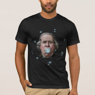 Ben Franklin com T-Shirt com pastilha elástica