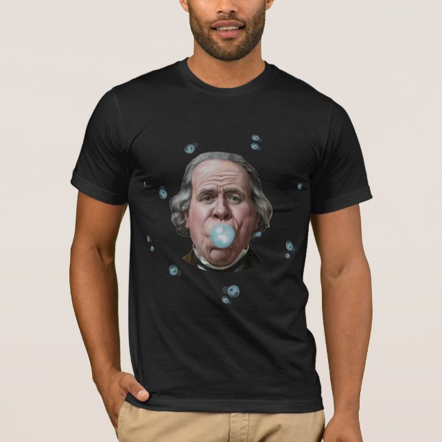 Ben Franklin com T-Shirt com pastilha elástica (Frente)
