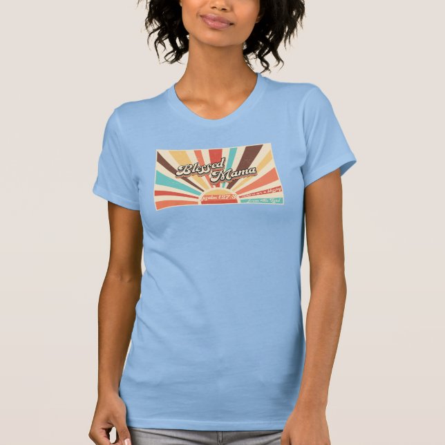 Bênção da mamãe Retro Sunset T-Shirt (Frente)