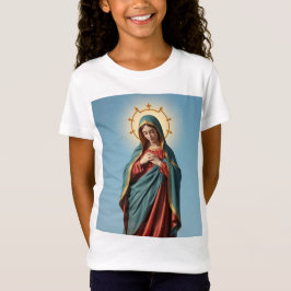 Bênção da Virgem Maria Camiseta da Rapariga