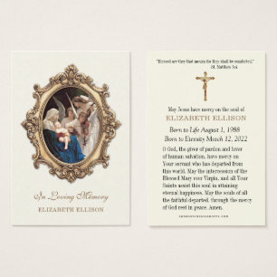 Bênção Mary Angels Memorial Católico Cartão de Ora