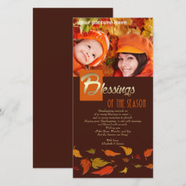 Bênçãos da Estação. Cartão com fotos de Ação de Gr