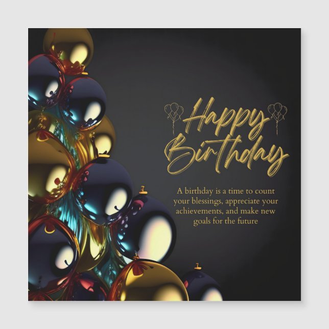 Bênçãos de Aniversário Elegantes (Frente)