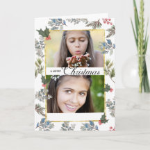 Bênçãos de Natal 2 Cartão com fotos de Mola de Águ