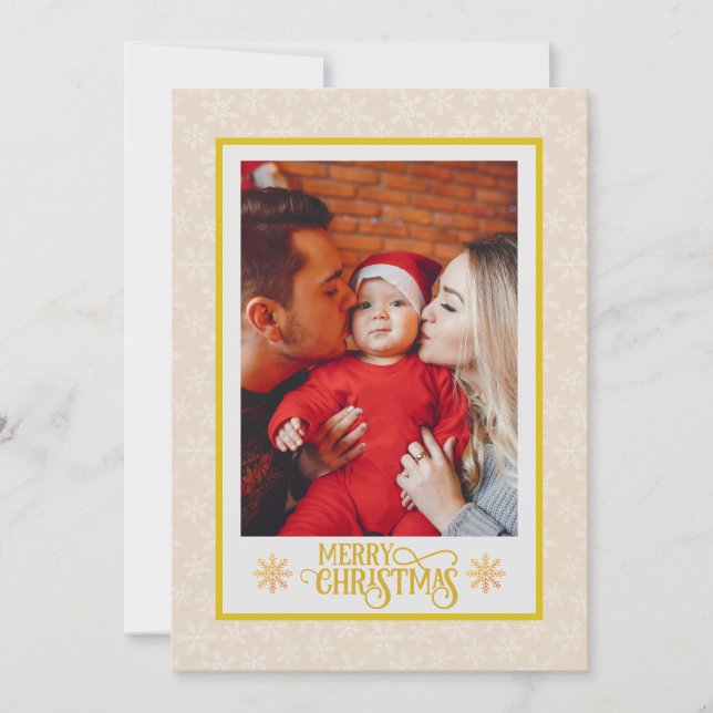 Bênçãos de Natal I Foto da Família e Letra Dourada (Frente)