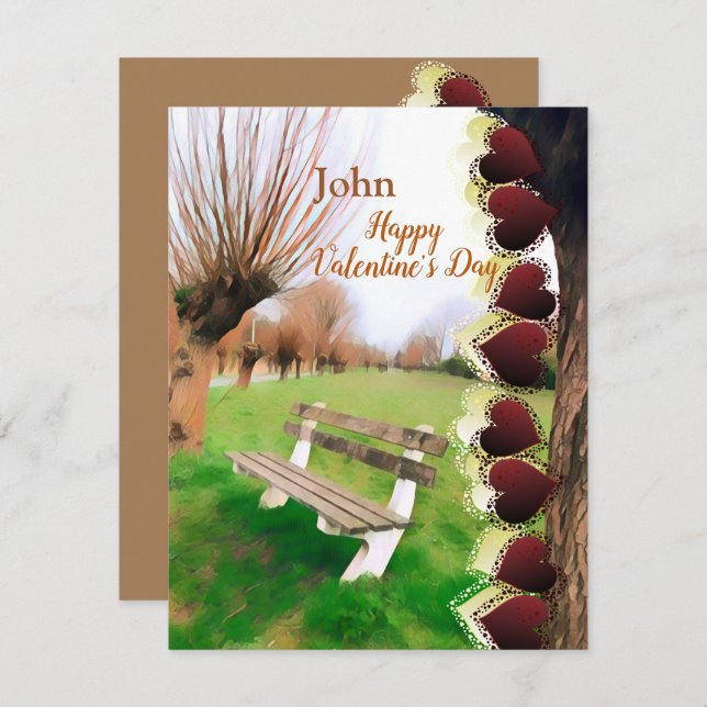 Bench do Jardim do Coração dos Dias de os namorado (Frente/Verso)