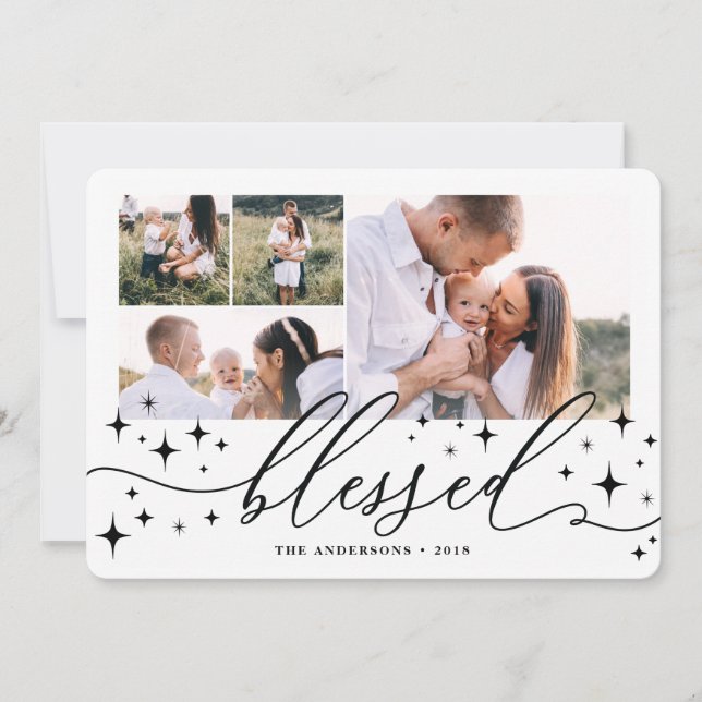 Bendito cartão de natal multifoto (Frente)